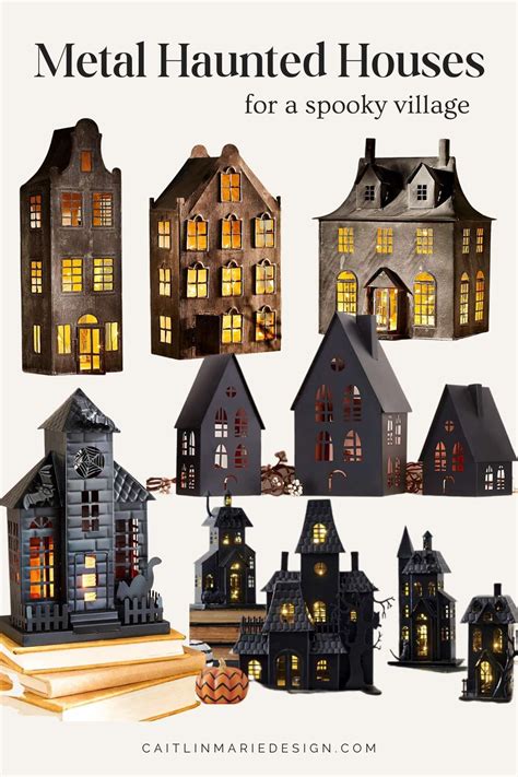 metal halloween haunted house|metal halloween tabletop haunted houses.